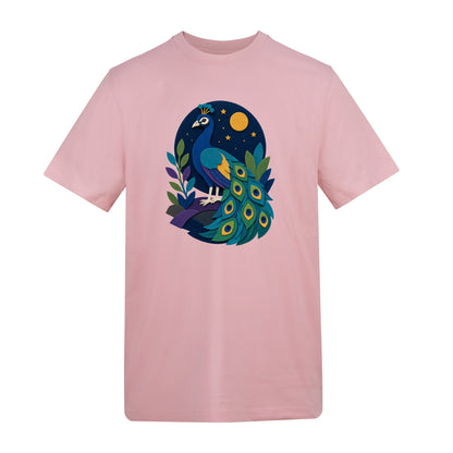 Peacock at Midnight Adult Unisex T-shirt - Felt & Fauna Range