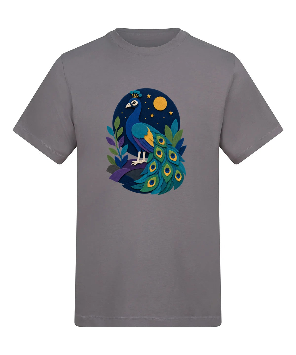 Peacock at Midnight Adult Unisex T-shirt - Felt & Fauna Range