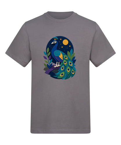 Peacock at Midnight Adult Unisex T-shirt - Felt & Fauna Range