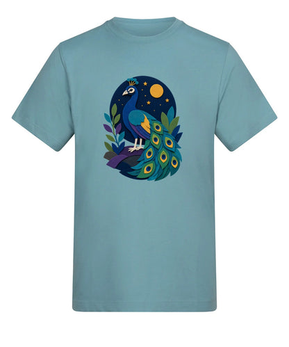 Peacock at Midnight Adult Unisex T-shirt - Felt & Fauna Range