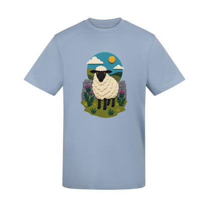 Sheep by the Stone Wall Adult Unisex T-shirt - Felt & Fauna Range