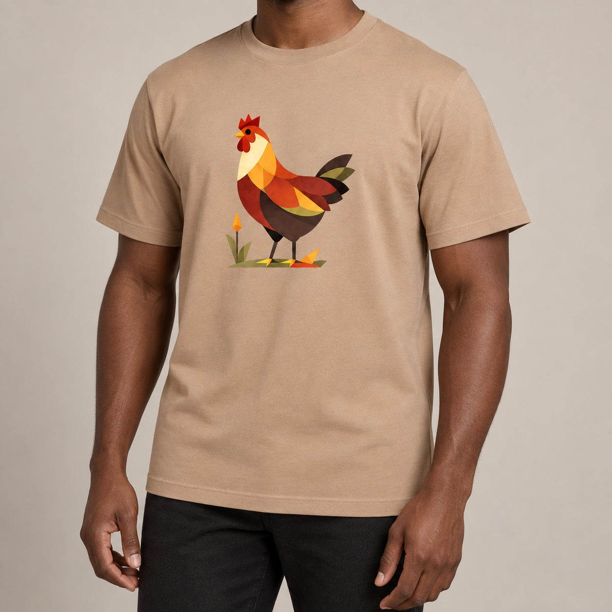 Cockerel at Dawn Adult Unisex T-shirt - Prism Kingdom Range lead image