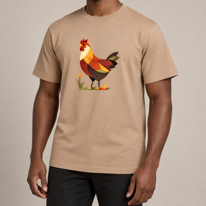 Cockerel at Dawn Adult Unisex T-shirt - Prism Kingdom Range lead image