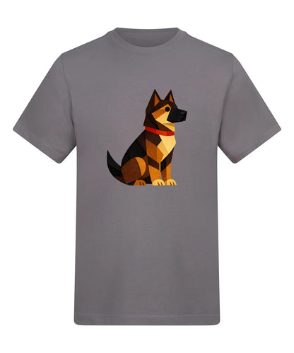 Watchful German Shepherd Adult Unisex T-shirt - Prism Kingdom Range Dusty Lilac colour variant image