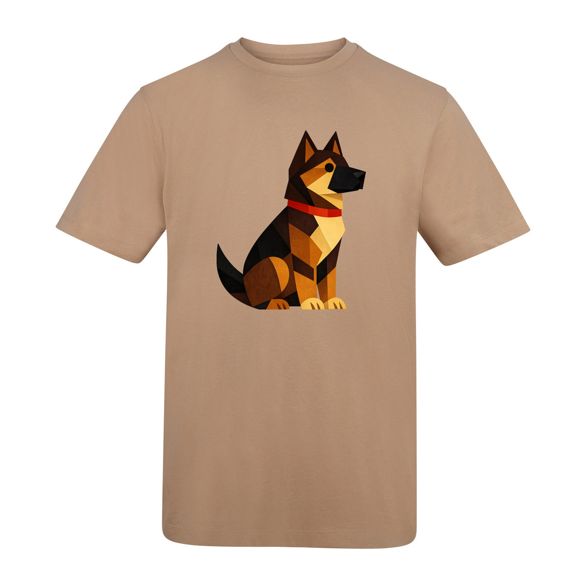 Watchful German Shepherd Adult Unisex T-shirt - Prism Kingdom Range Desert Sand colour variant image