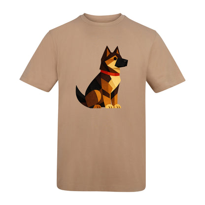 Watchful German Shepherd Adult Unisex T-shirt - Prism Kingdom Range Desert Sand colour variant image