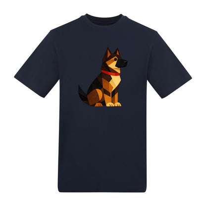 Watchful German Shepherd Adult Unisex T-shirt - Prism Kingdom Range French Navy colour variant image