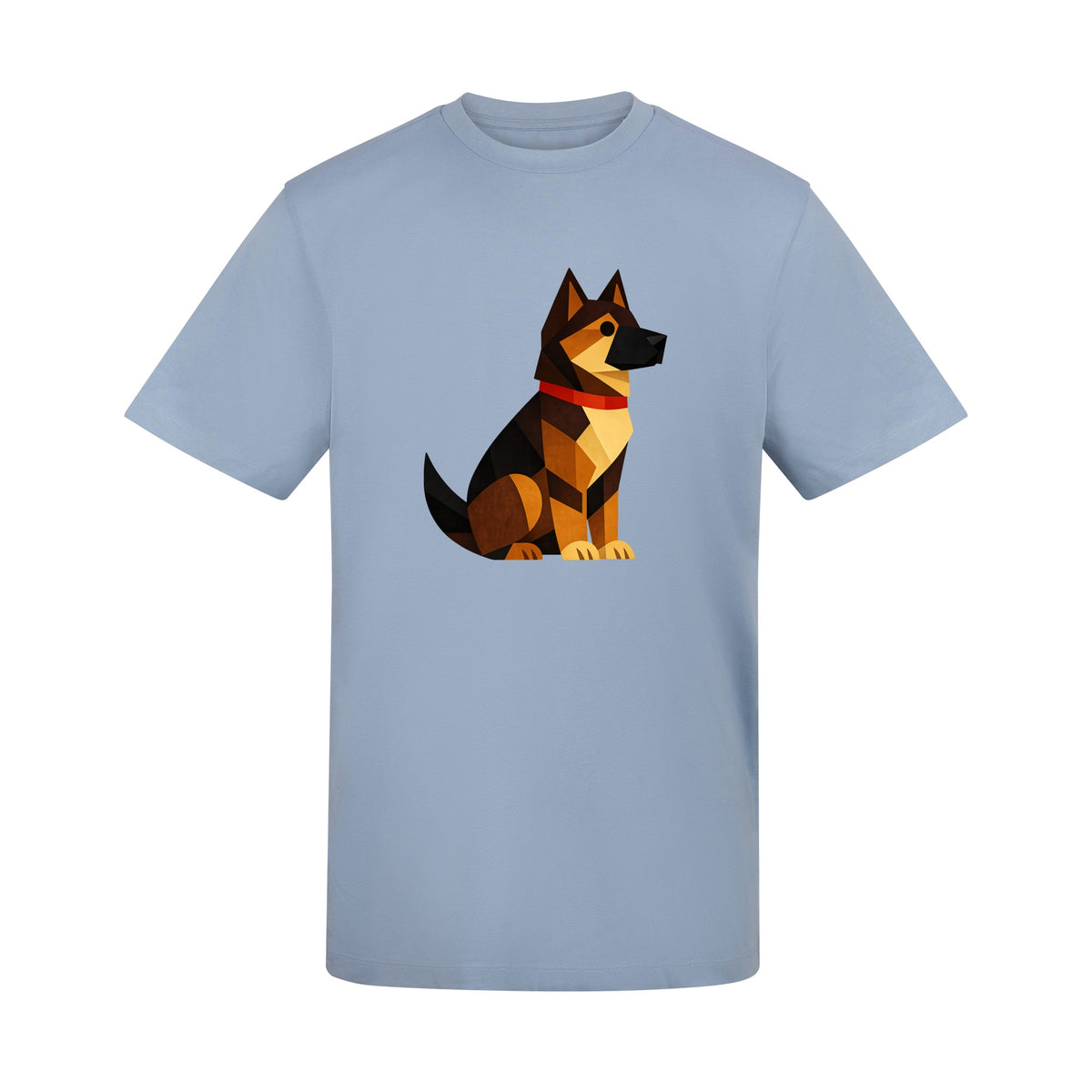 Watchful German Shepherd Adult Unisex T-shirt - Prism Kingdom Range Sky Blue colour variant image