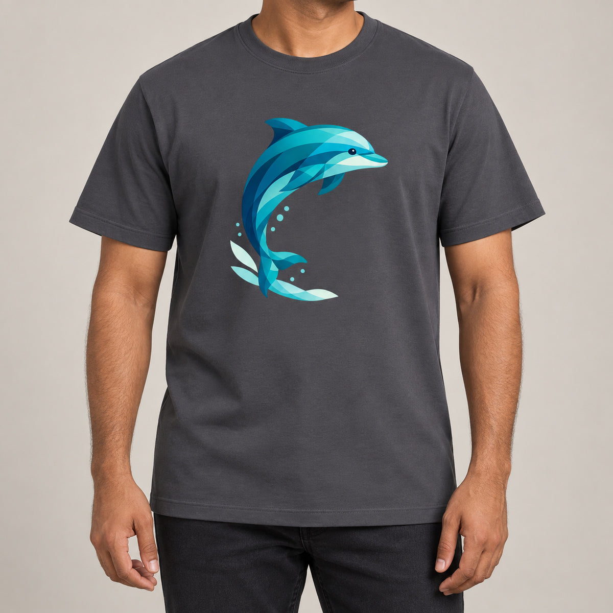 Dolphin in Motion Adult Unisex T-shirt - Prism Kingdom Range lead image