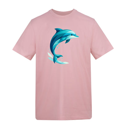 Dolphin in Motion Adult Unisex T-shirt - Prism Kingdom Range Baby Pink colour variant image
