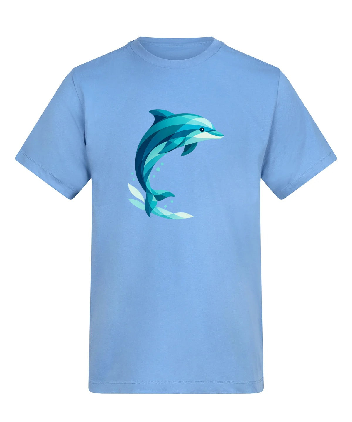 Dolphin in Motion Adult Unisex T-shirt - Prism Kingdom Range Cornflower Blue colour variant image