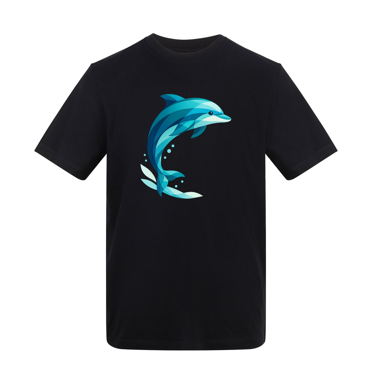Dolphin in Motion Adult Unisex T-shirt - Prism Kingdom Range Deep Black colour variant image