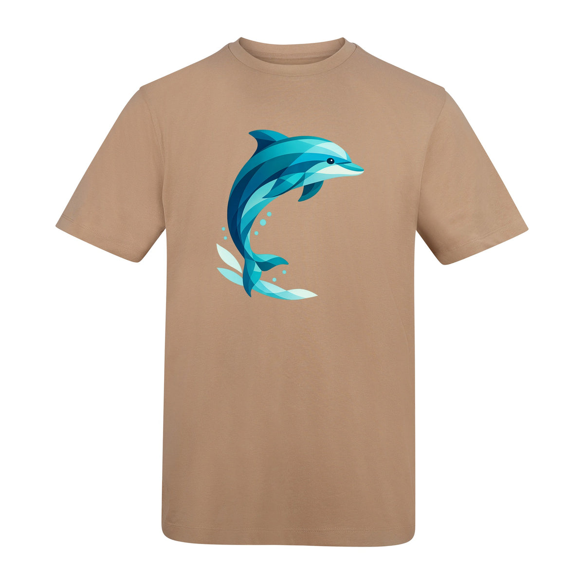 Dolphin in Motion Adult Unisex T-shirt - Prism Kingdom Range Desert Sand colour variant image
