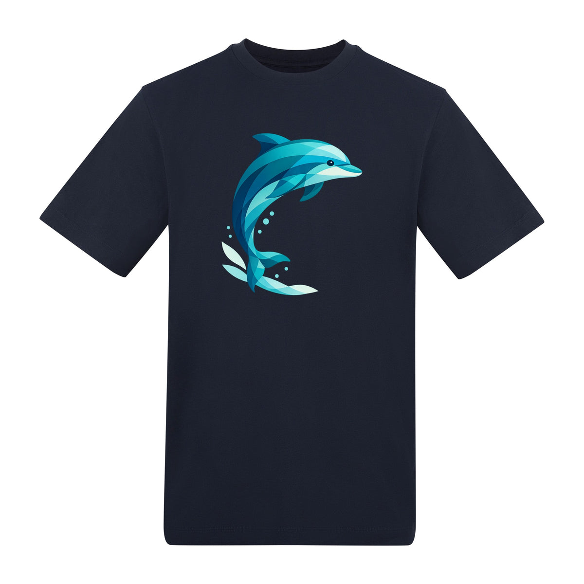 Dolphin in Motion Adult Unisex T-shirt - Prism Kingdom Range French Navy colour variant image