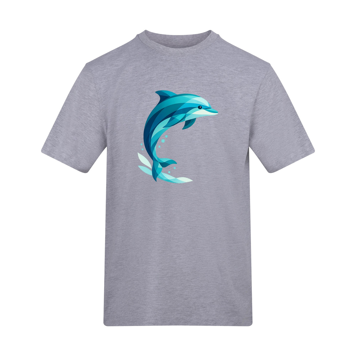 Dolphin in Motion Adult Unisex T-shirt - Prism Kingdom Range Heather Grey colour variant image