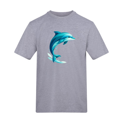 Dolphin in Motion Adult Unisex T-shirt - Prism Kingdom Range Heather Grey colour variant image