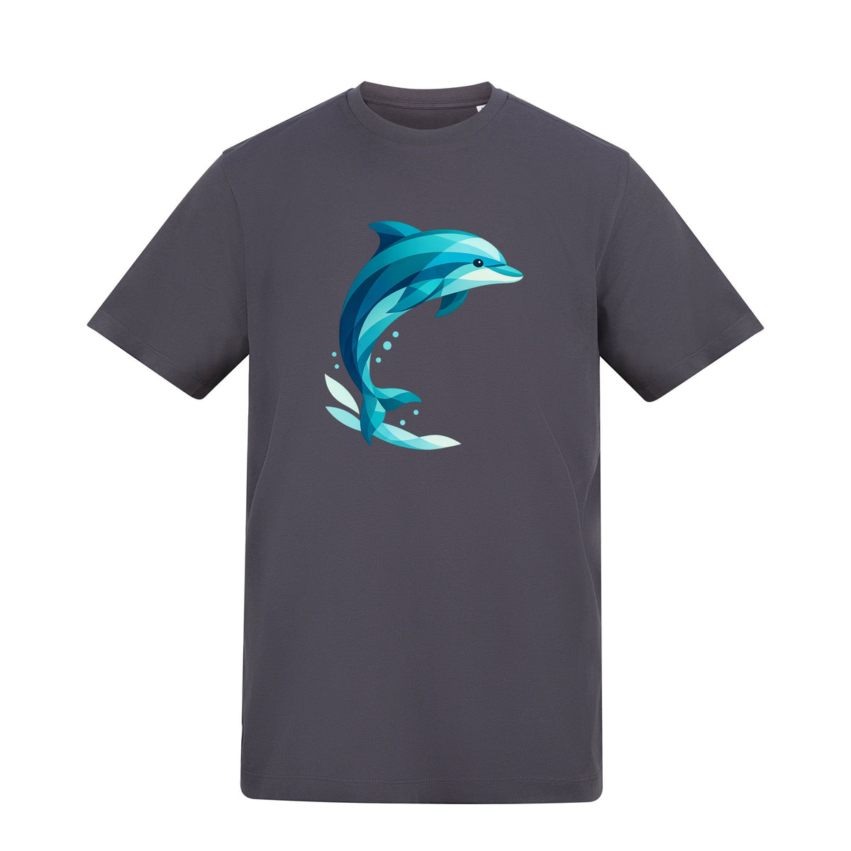 Dolphin in Motion Adult Unisex T-shirt - Prism Kingdom Range Solid Charcoal colour variant image