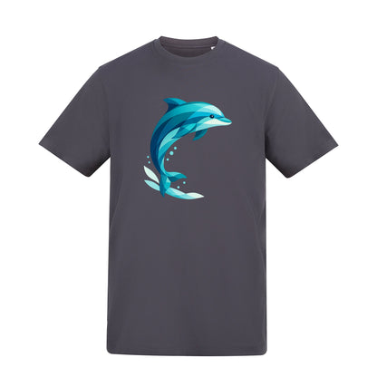 Dolphin in Motion Adult Unisex T-shirt - Prism Kingdom Range Solid Charcoal colour variant image