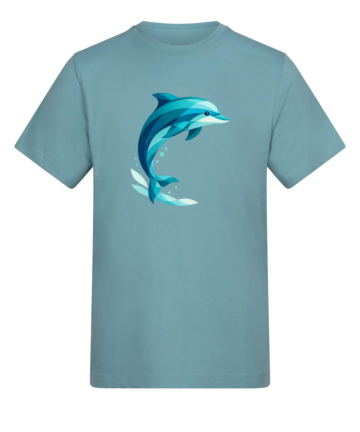 Dolphin in Motion Adult Unisex T-shirt - Prism Kingdom Range Seafoam colour variant image