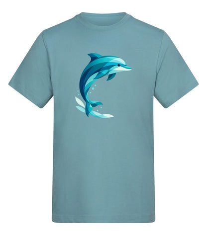 Dolphin in Motion Adult Unisex T-shirt - Prism Kingdom Range Seafoam colour variant image