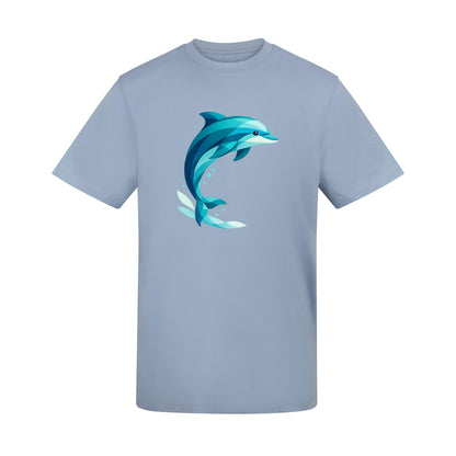 Dolphin in Motion Adult Unisex T-shirt - Prism Kingdom Range Sky Blue colour variant image