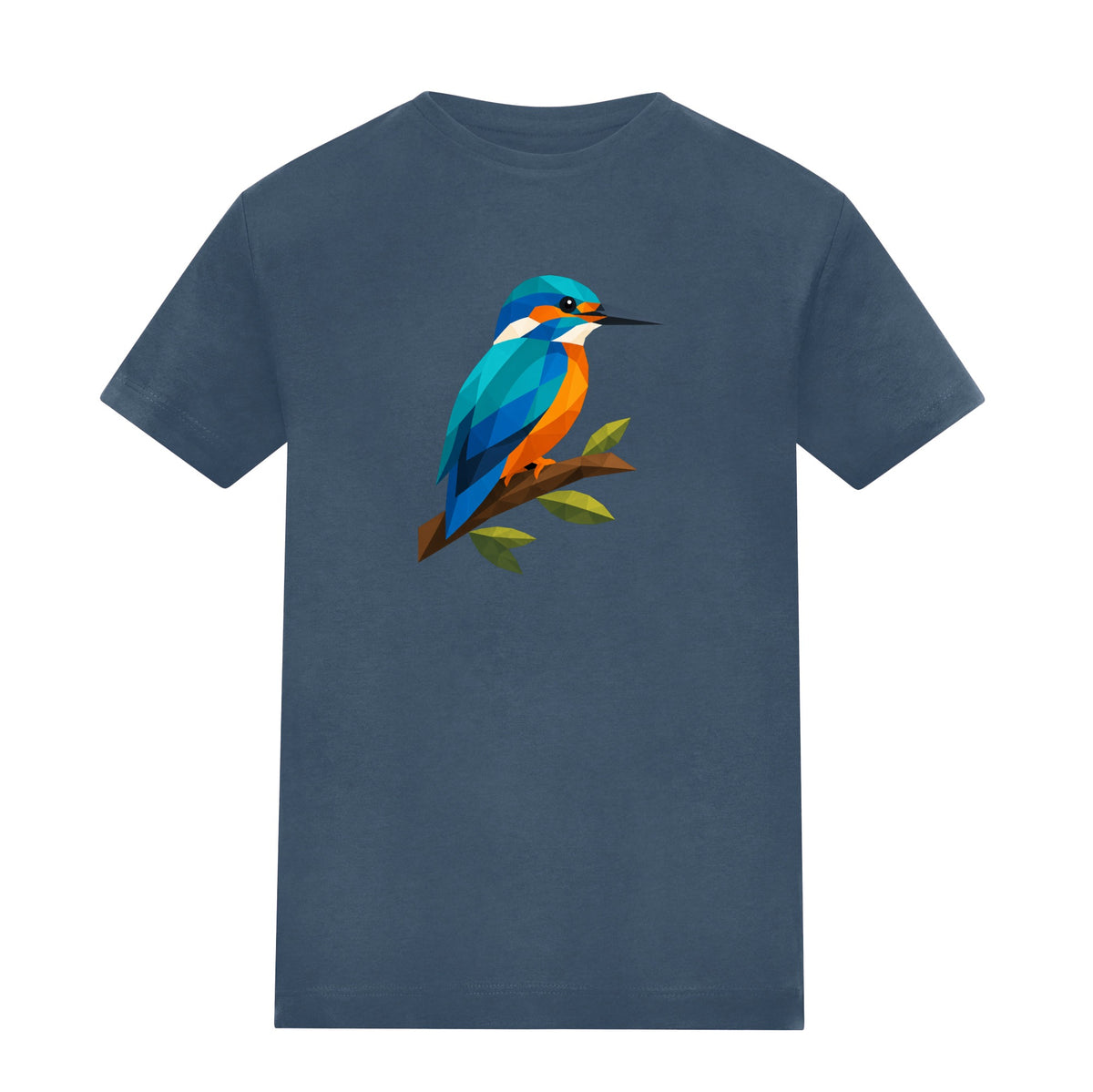 Kingfisher Among Reeds Adult Unisex T-shirt - Prism Kingdom Range Airforce Blue colour variant image