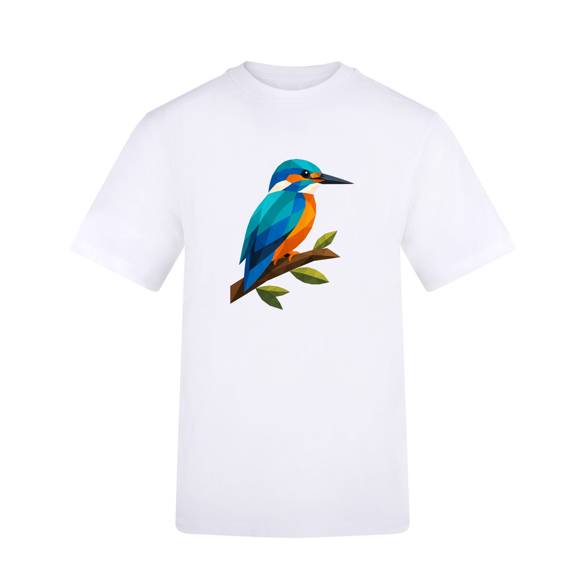 Kingfisher Among Reeds Adult Unisex T-shirt - Prism Kingdom Range Arctic White colour variant image