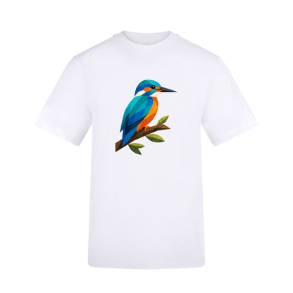 Kingfisher Among Reeds Adult Unisex T-shirt - Prism Kingdom Range Arctic White colour variant image