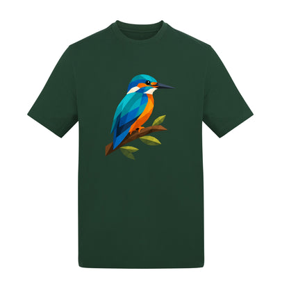 Kingfisher Among Reeds Adult Unisex T-shirt - Prism Kingdom Range Bottle Green colour variant image