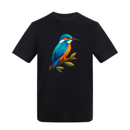 Kingfisher Among Reeds Adult Unisex T-shirt - Prism Kingdom Range Deep Black colour variant image