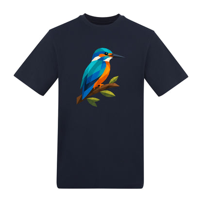Kingfisher Among Reeds Adult Unisex T-shirt - Prism Kingdom Range French Navy colour variant image