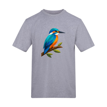 Kingfisher Among Reeds Adult Unisex T-shirt - Prism Kingdom Range Heather Grey colour variant image
