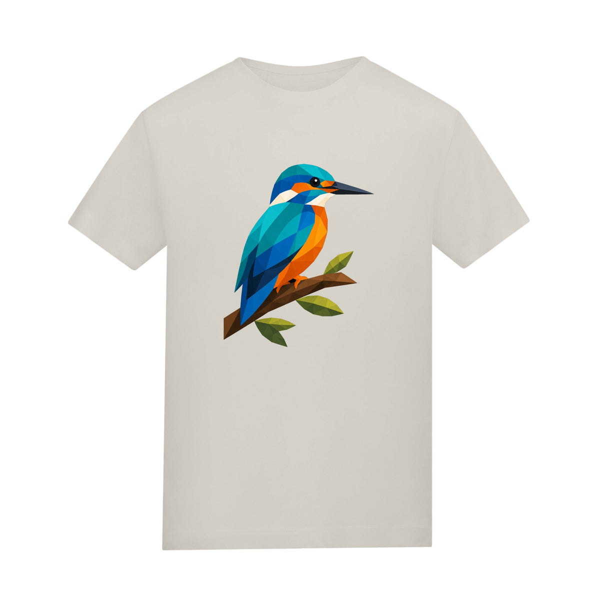 Kingfisher Among Reeds Adult Unisex T-shirt - Prism Kingdom Range Natural Stone colour variant image