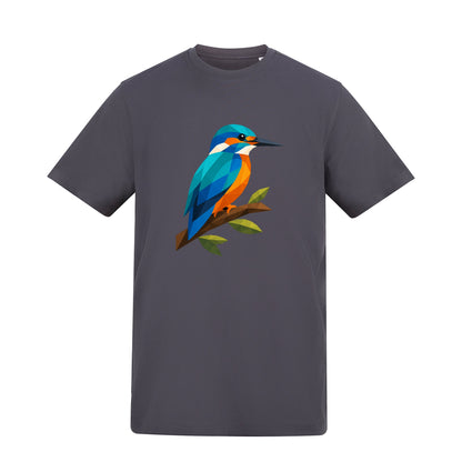 Kingfisher Among Reeds Adult Unisex T-shirt - Prism Kingdom Range Solid Charcoal colour variant image
