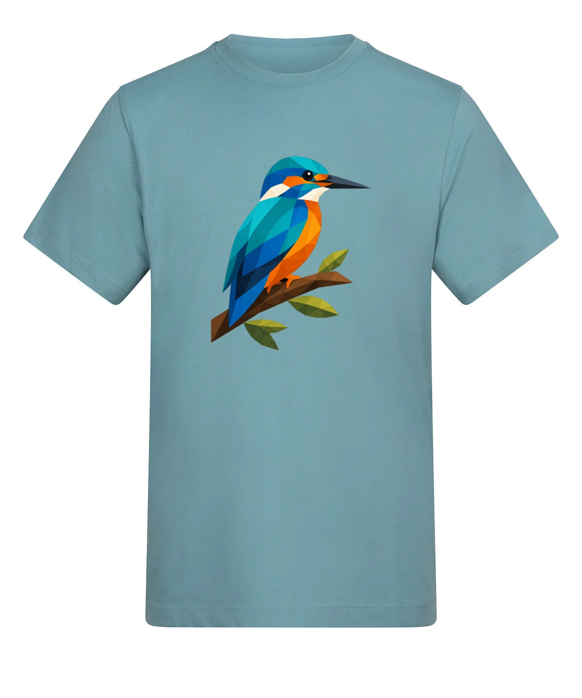 Kingfisher Among Reeds Adult Unisex T-shirt - Prism Kingdom Range Seafoam colour variant image