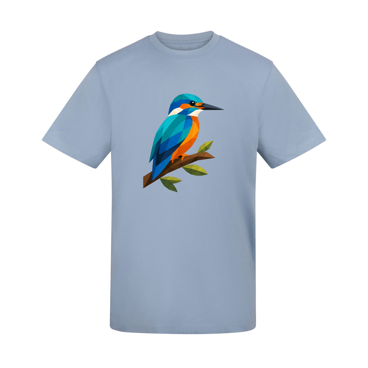Kingfisher Among Reeds Adult Unisex T-shirt - Prism Kingdom Range Sky Blue colour variant image