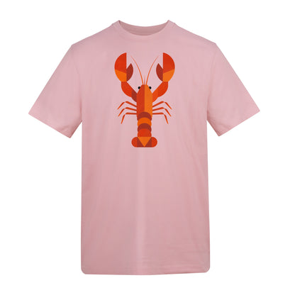 Scarlet Lobster Adult Unisex T-shirt - Prism Kingdom Range Baby Pink colour variant image