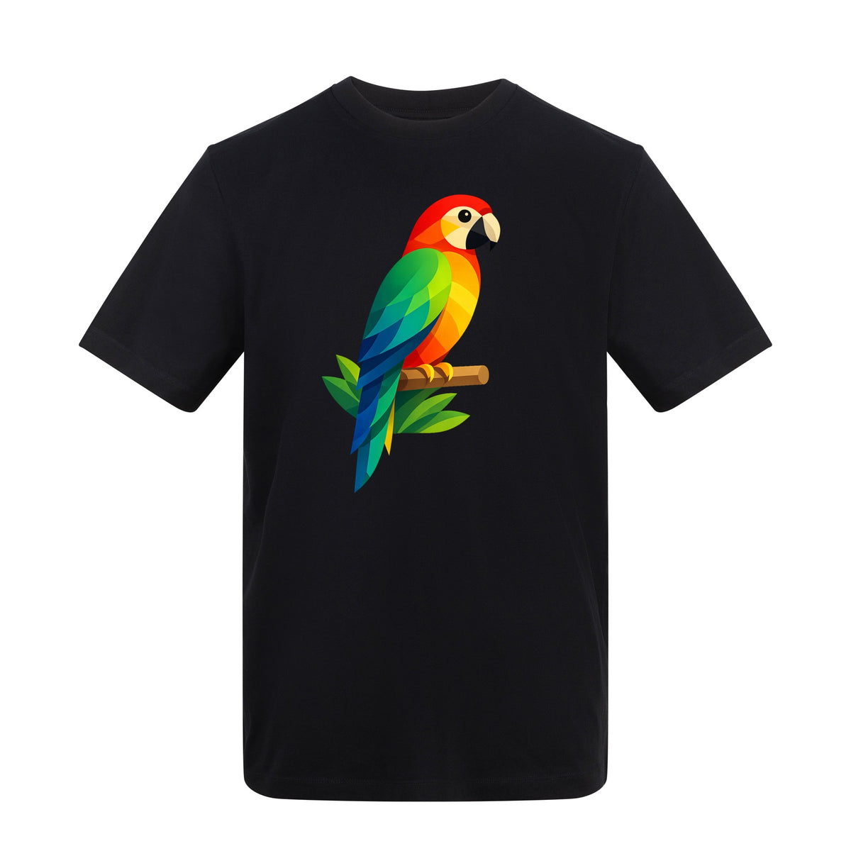 Radiant Macaw Adult Unisex T-shirt - Prism Kingdom Range Deep Black colour variant image