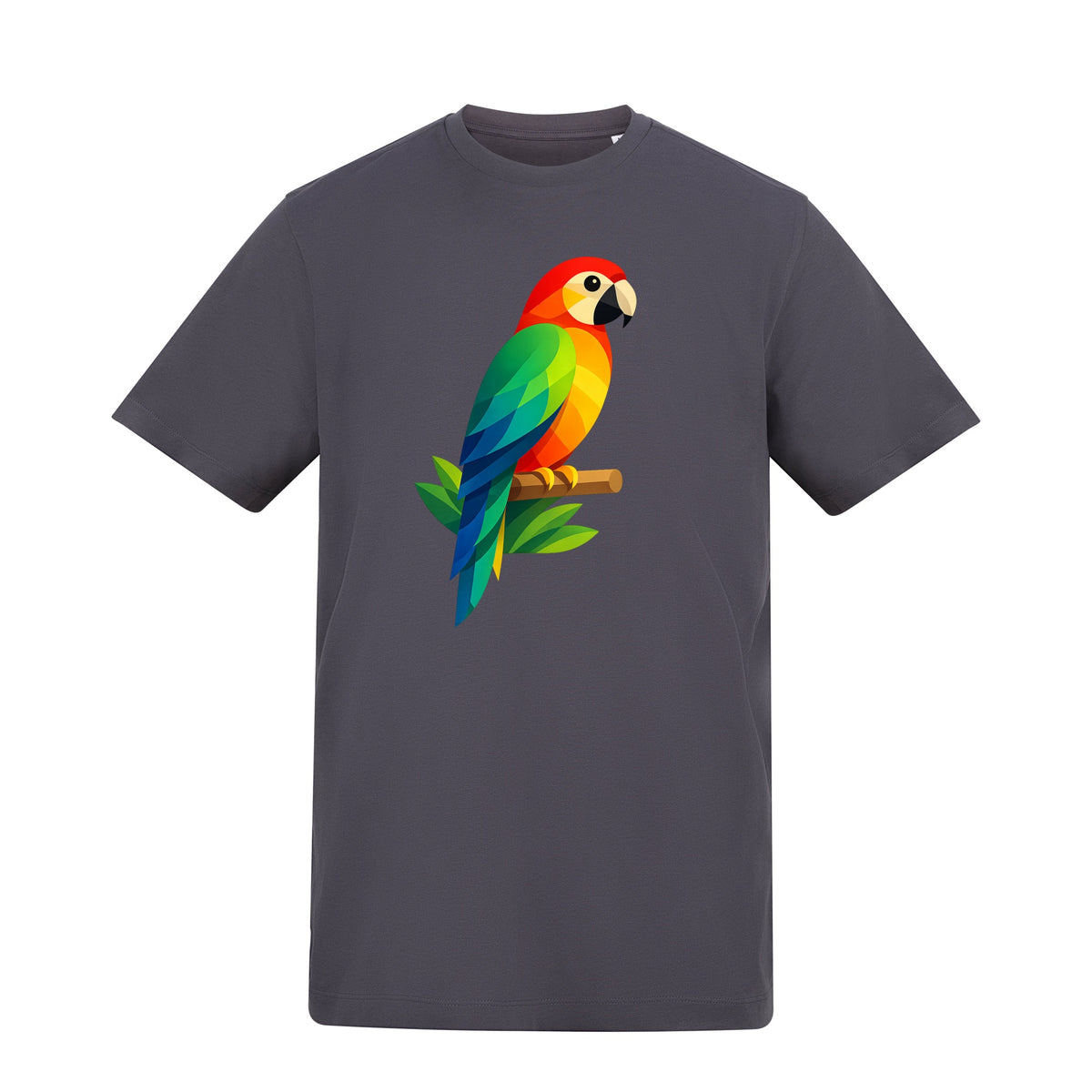 Radiant Macaw Adult Unisex T-shirt - Prism Kingdom Range Solid Charcoal colour variant image