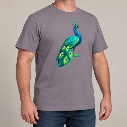 Peacock in Prism Adult Unisex T-shirt - Prism Kingdom Range lead image