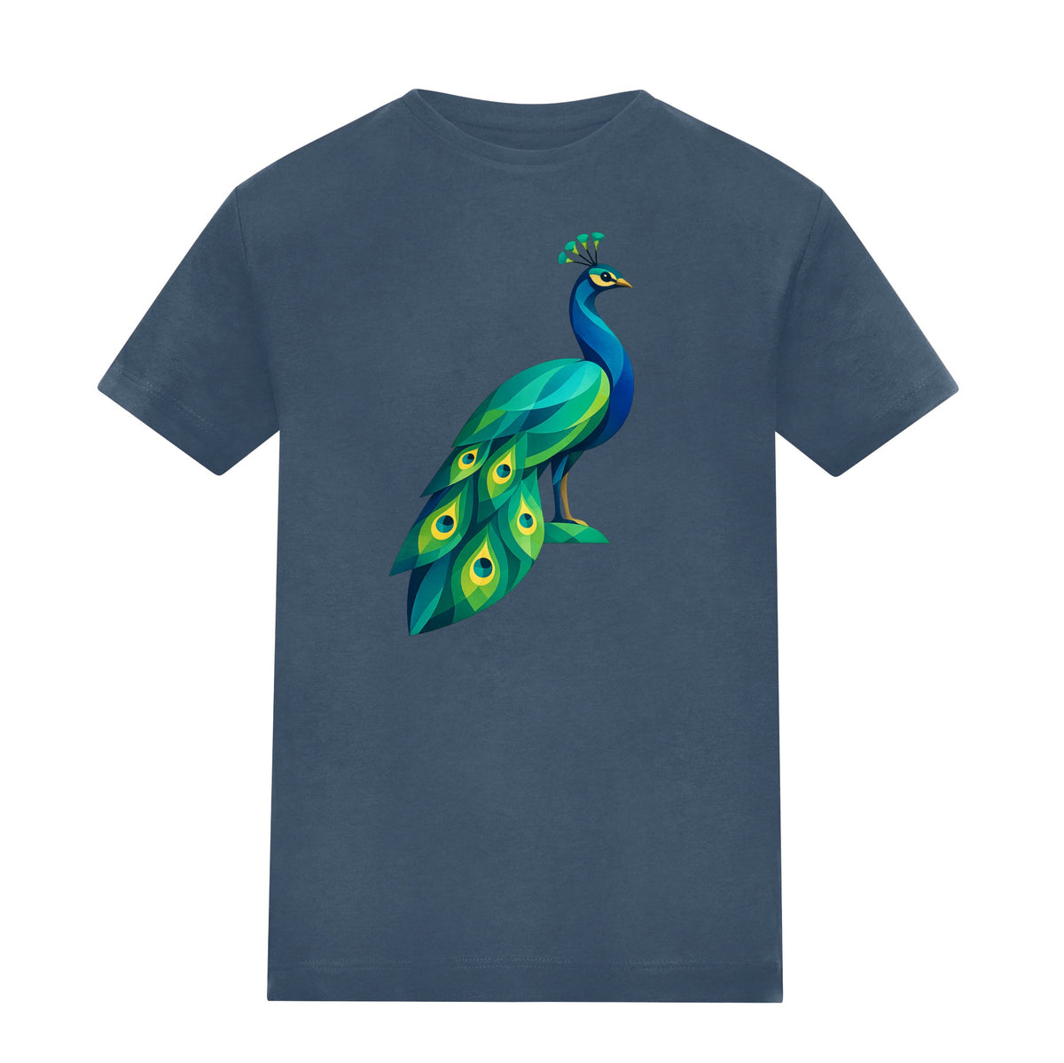 Peacock in Prism Adult Unisex T-shirt - Prism Kingdom Range Airforce Blue colour variant image
