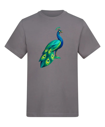 Peacock in Prism Adult Unisex T-shirt - Prism Kingdom Range Dusty Lilac colour variant image