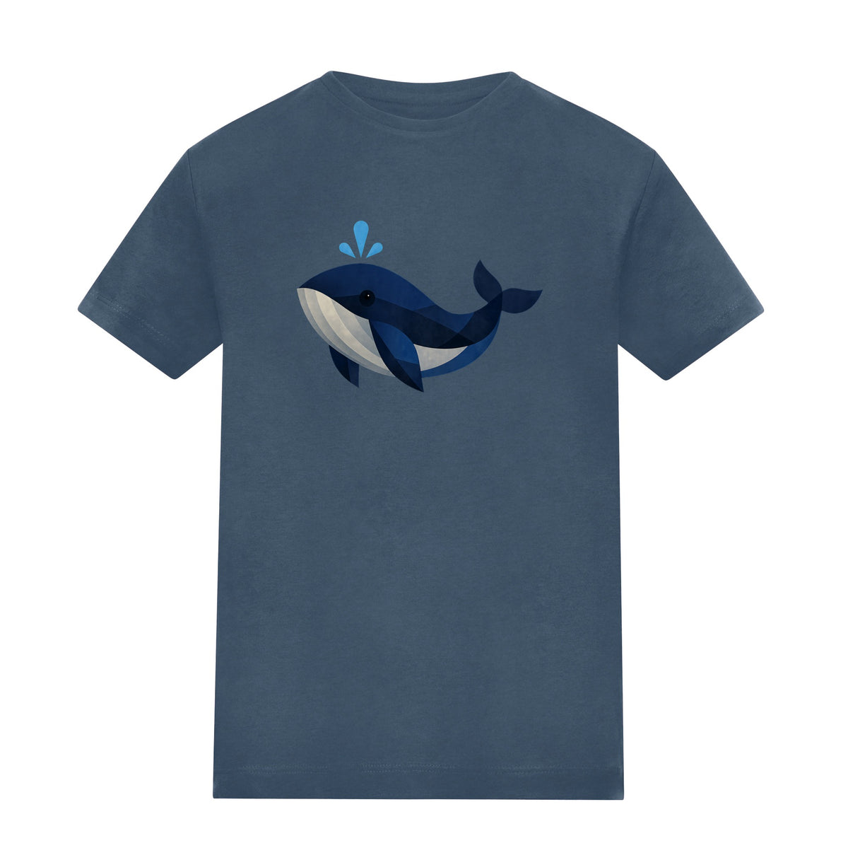 Whale in Blue Adult Unisex T-shirt - Prism Kingdom Range Airforce Blue colour variant image