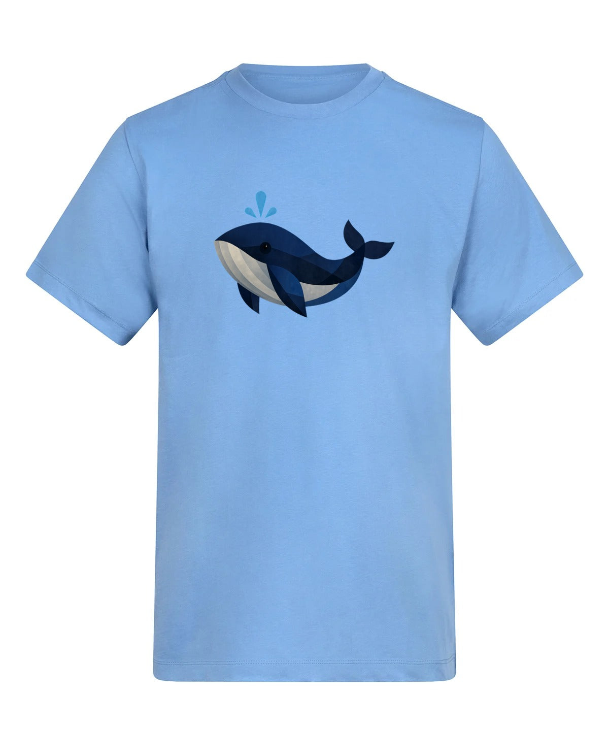 Whale in Blue Adult Unisex T-shirt - Prism Kingdom Range Cornflower Blue colour variant image