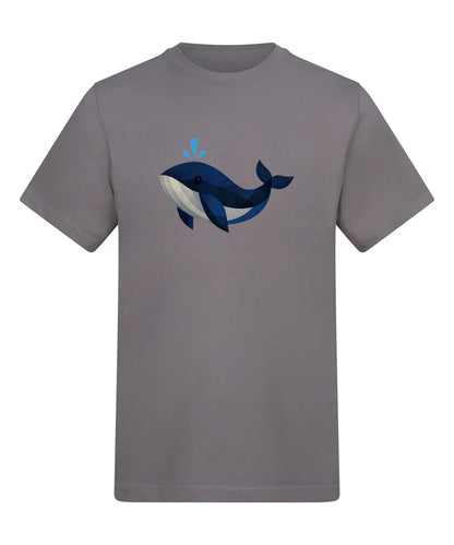 Whale in Blue Adult Unisex T-shirt - Prism Kingdom Range Dusty Lilac colour variant image