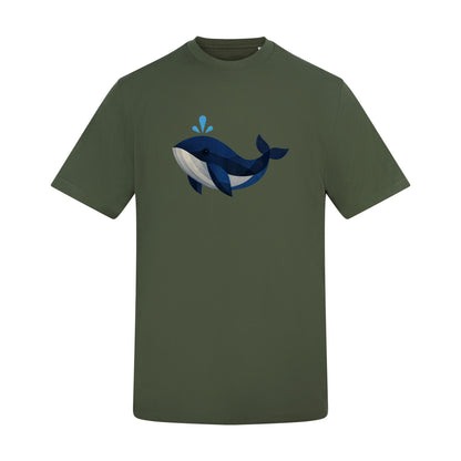 Whale in Blue Adult Unisex T-shirt - Prism Kingdom Range Earthy Green colour variant image