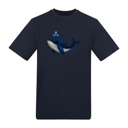 Whale in Blue Adult Unisex T-shirt - Prism Kingdom Range French Navy colour variant image