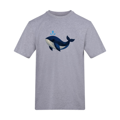 Whale in Blue Adult Unisex T-shirt - Prism Kingdom Range Heather Grey colour variant image