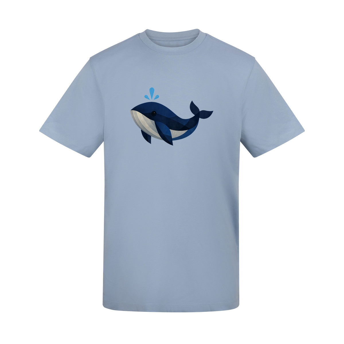 Whale in Blue Adult Unisex T-shirt - Prism Kingdom Range Sky Blue colour variant image