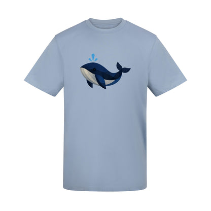 Whale in Blue Adult Unisex T-shirt - Prism Kingdom Range Sky Blue colour variant image